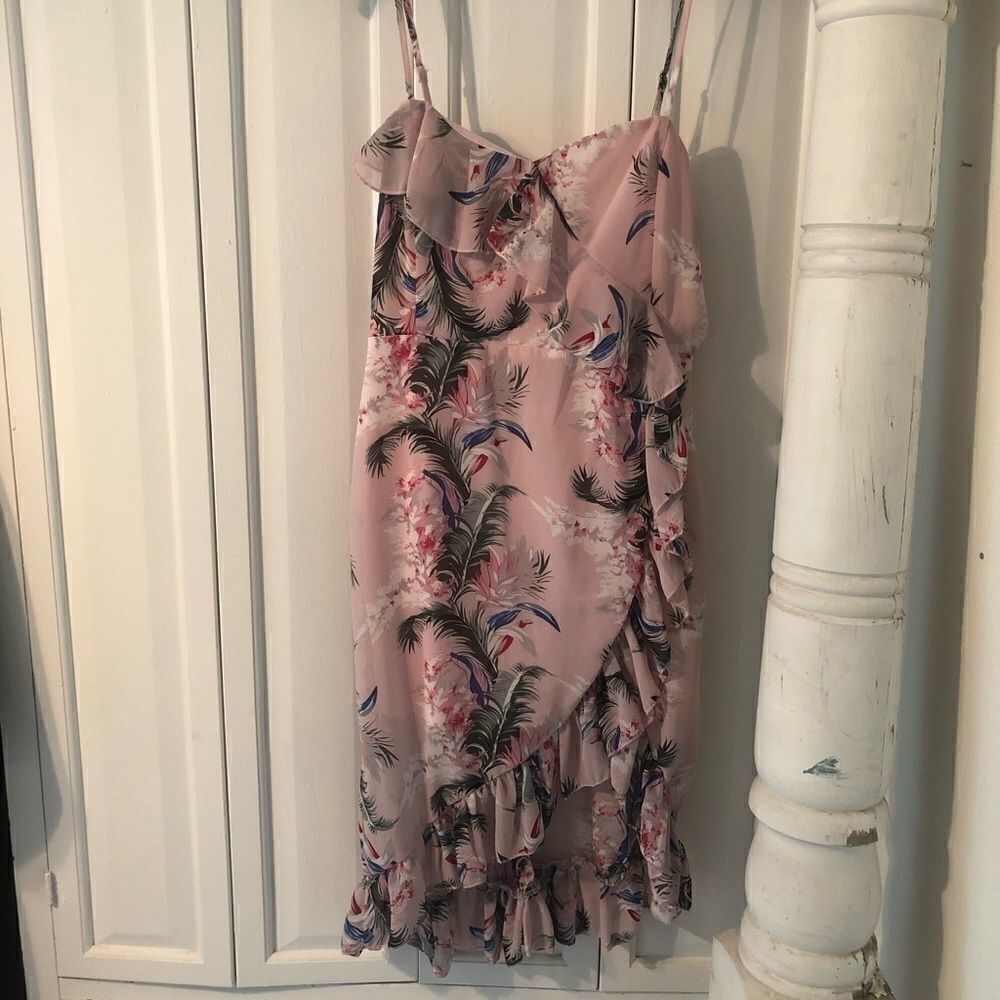 Pink Tropical Floral Cupshe Dress - Picture 1 of 8